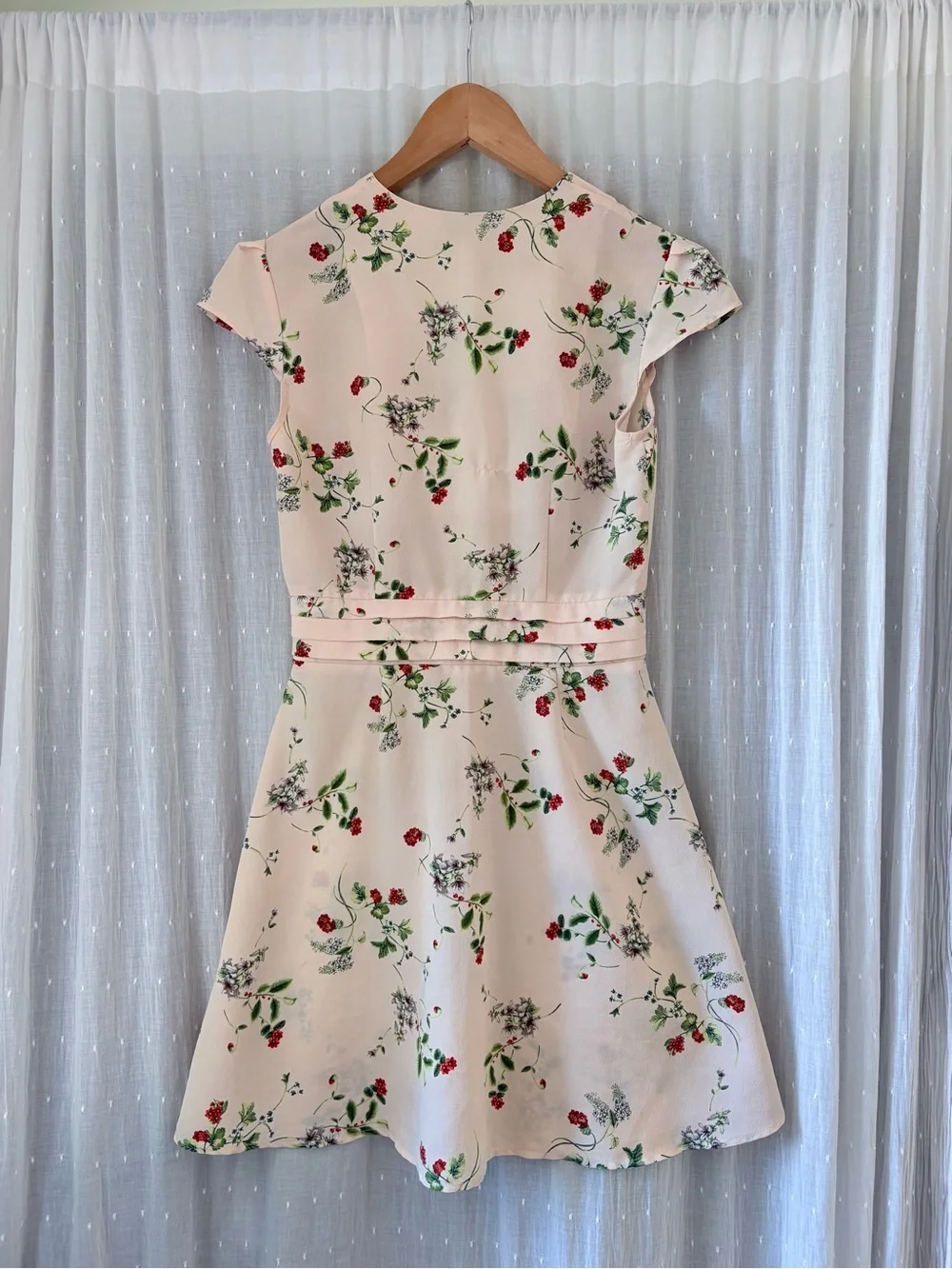 Topshop Light Pink Floral Button-Front Mini Dress - Picture 4 of 6